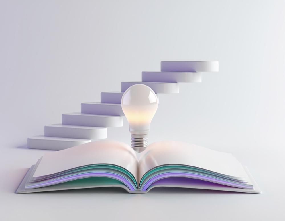 Illustration cinématique d'une sphère de réseau neuronal lumineuse au-dessus d'un livre de lumière